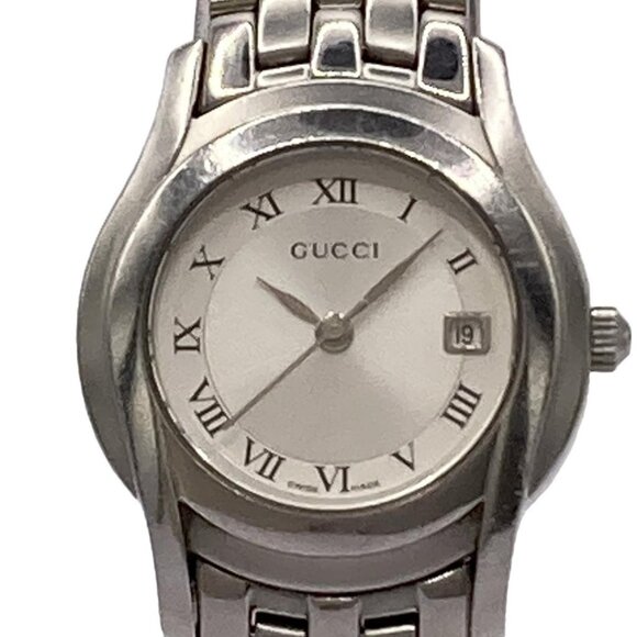 Auth GUCCI - 5500L 0****** Silver Women's Wrist Watch